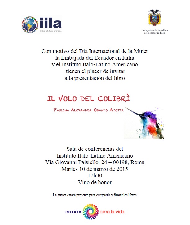 Invitacion libro colibri Ecuador