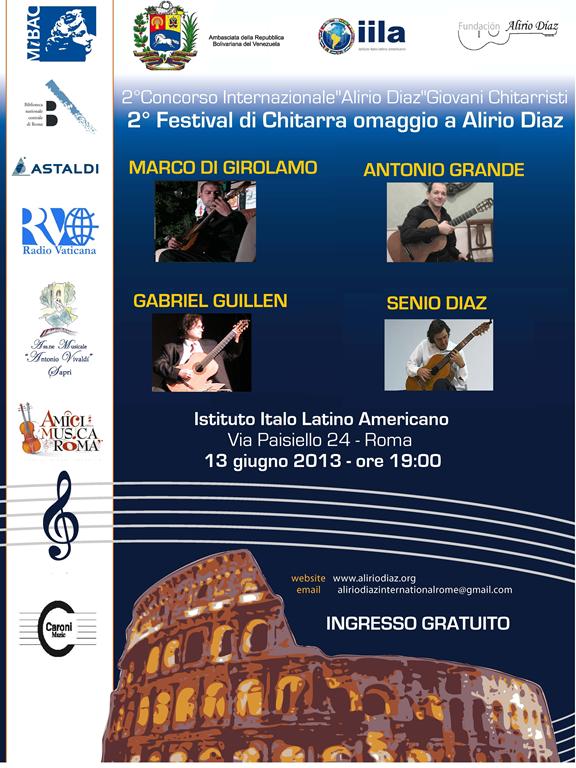 concerto 13 giugno festival di chitarra omaggio ad alirio diaz
