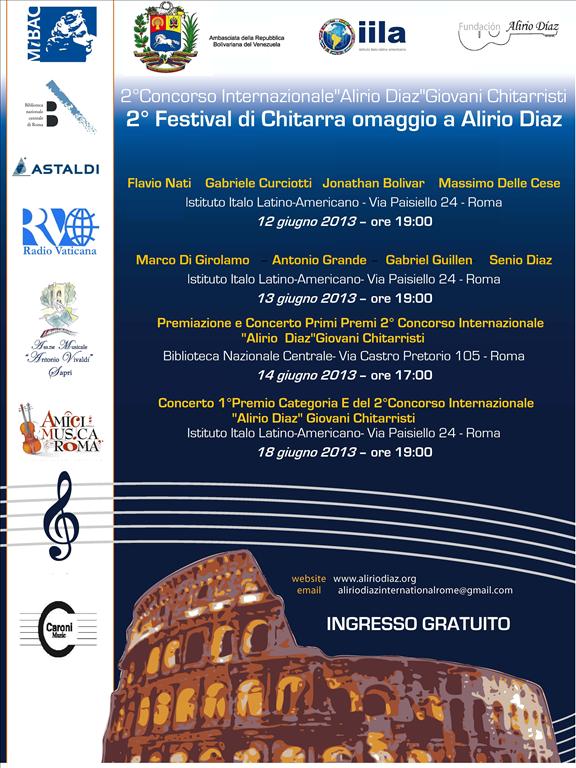 programma dei concerti festival di chitarra omaggio ad alirio diaz 576x768