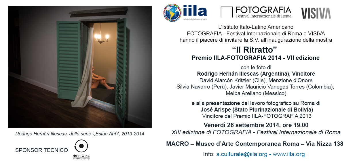 Invito Mostra Il Ritratto Premio IILA FOTOGRAFIA 2014 26 Settembre