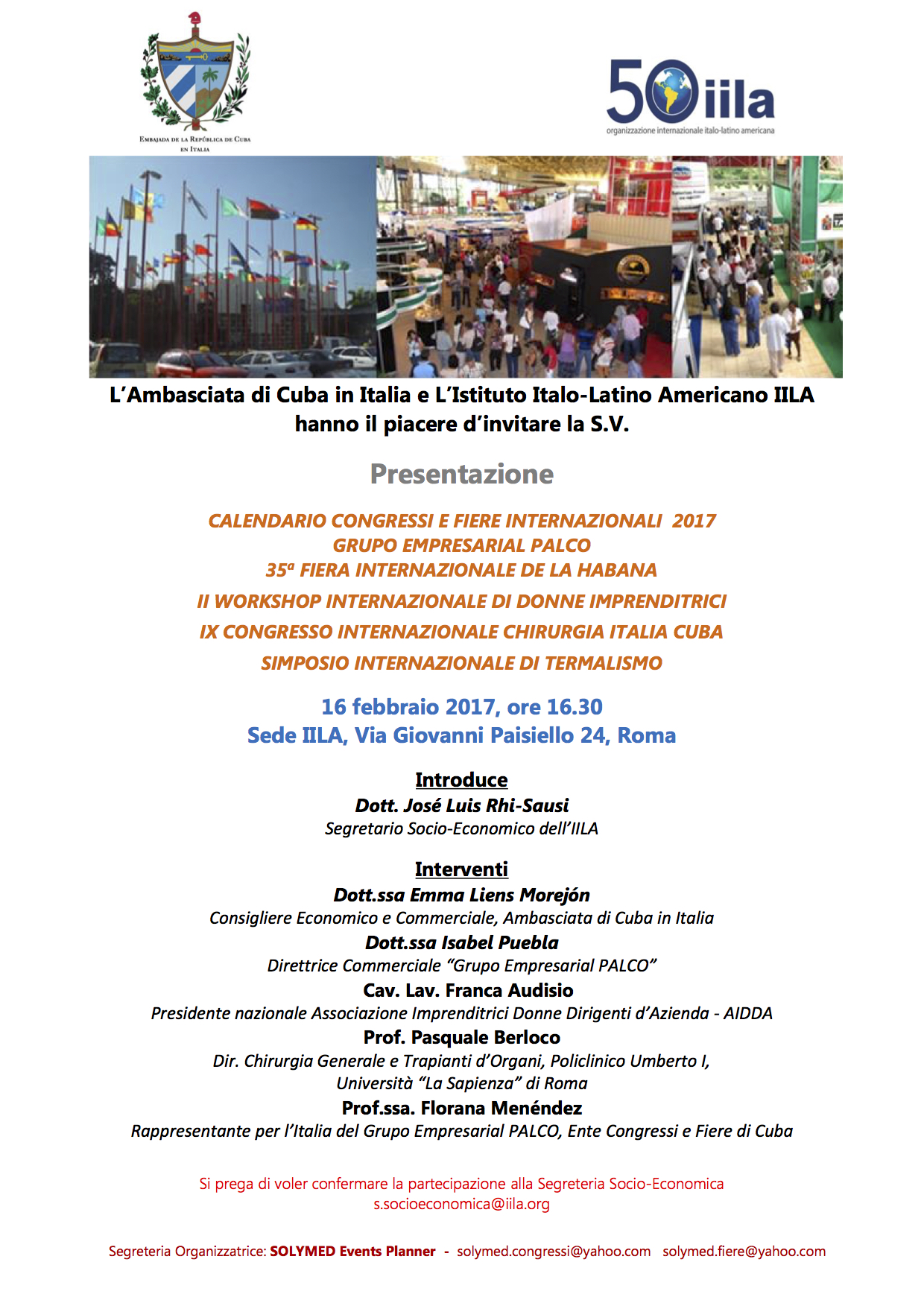 Presentazione Calendario Eventi CUBA 2017